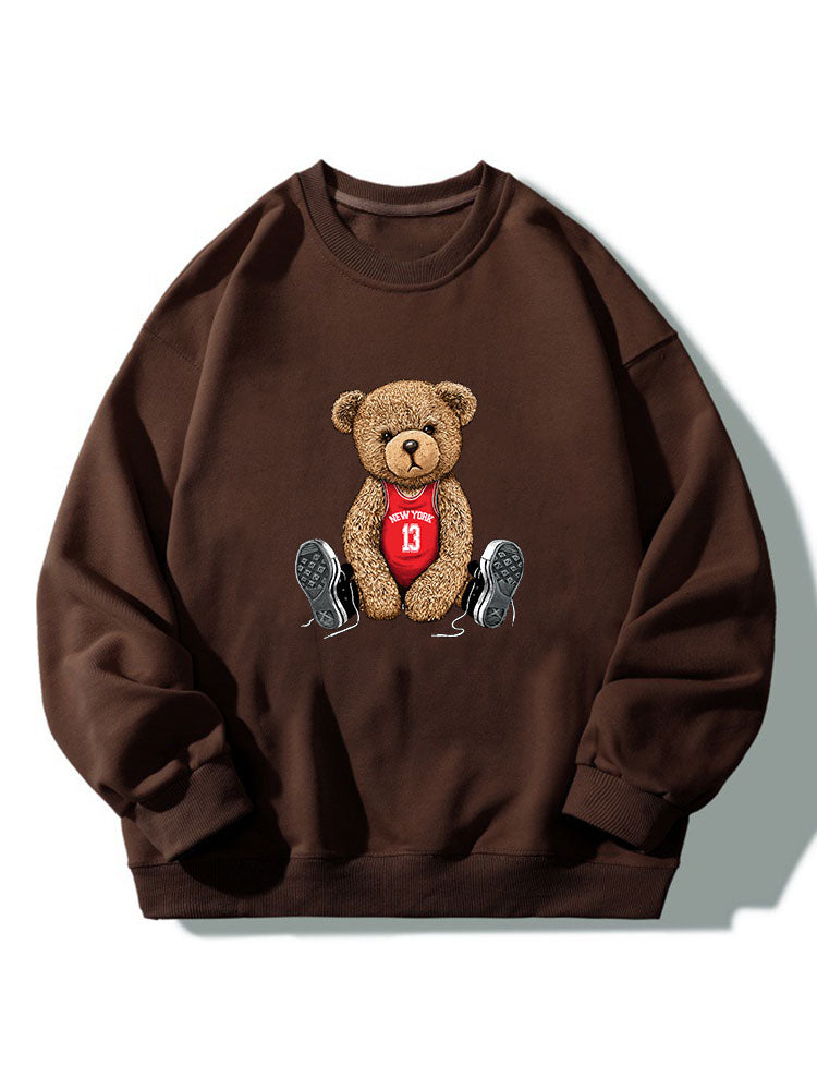 New York Bear Print Relaxed Sweatshirt